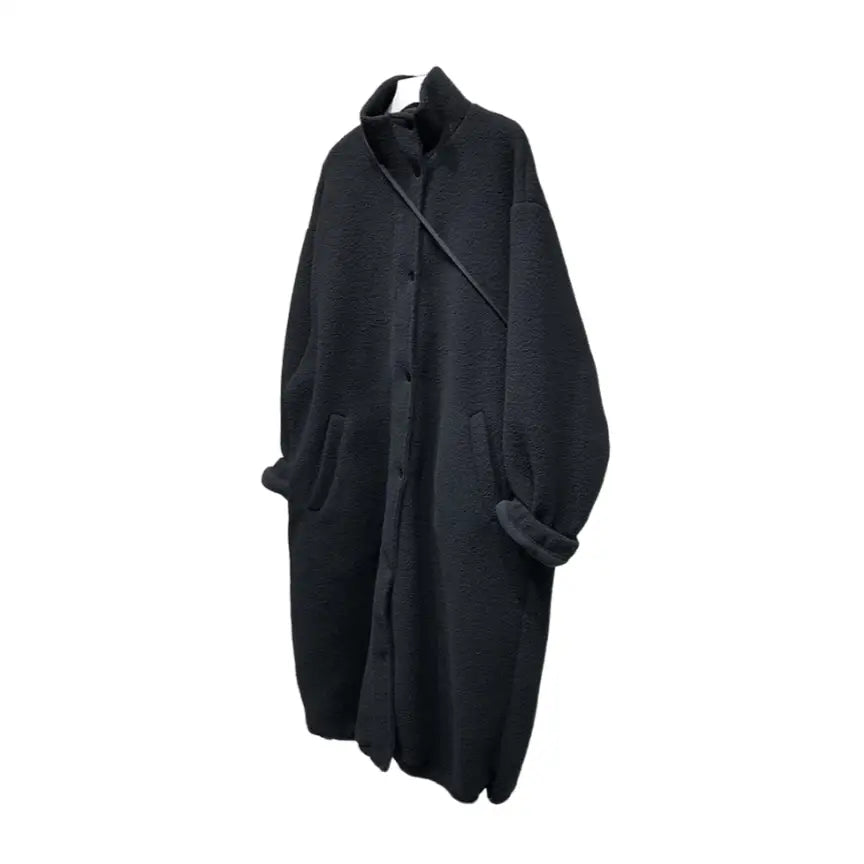 Cozy Black Oversized Faux Fur Coat - One size