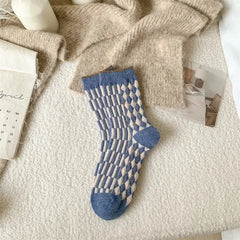 Cozy Retro Mid-Calf Socks for Everyday Wear