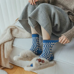 Cozy Retro Mid-Calf Socks for Everyday Wear