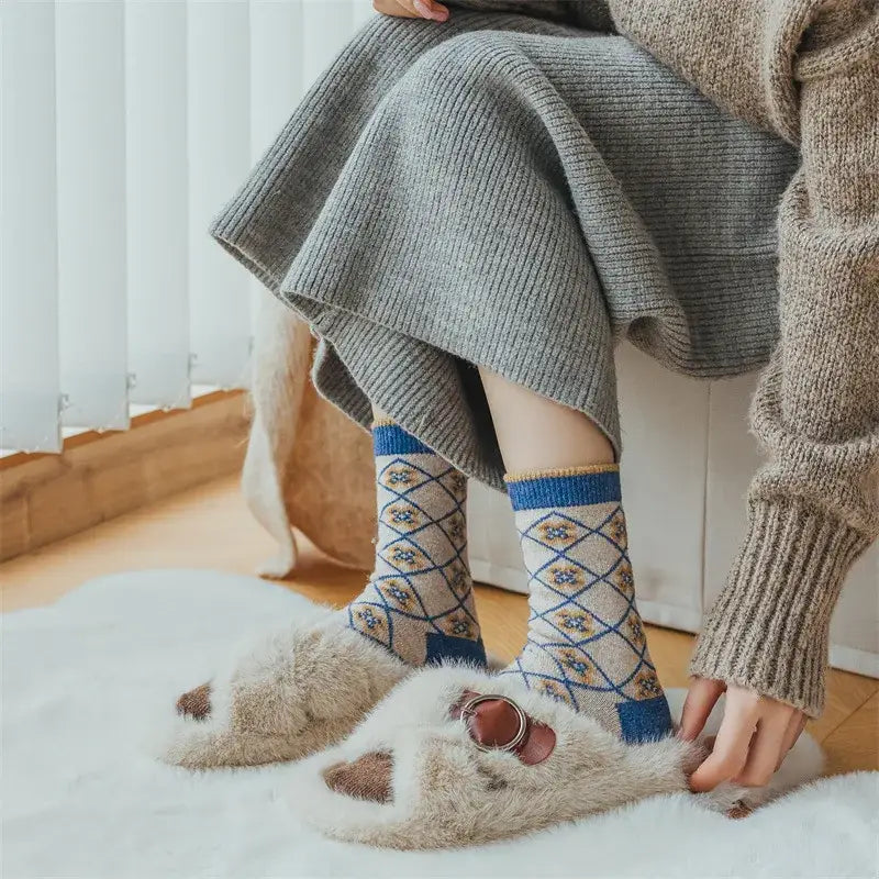Cozy Retro Mid-Calf Socks - Sock