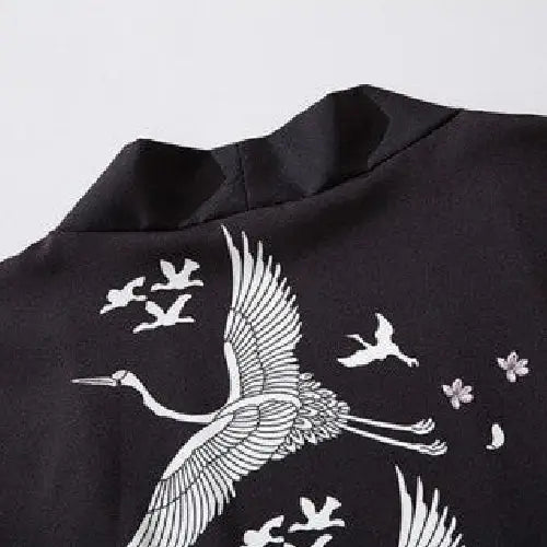 Cranes and Waves 3/4 Sleeve Kimono