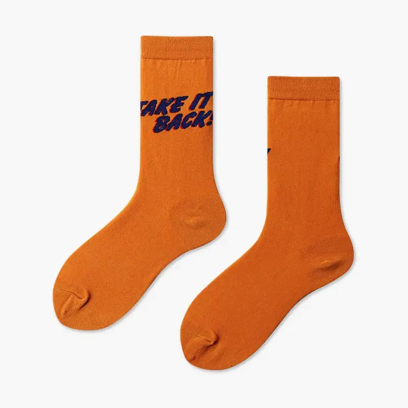 Creative Colorful Socks - Orange-Yellow / One Size