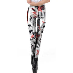 Creativity Halloween Skull Pumpkin Print Leggings