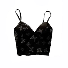 Crescent Moon Butterfly Backless Slim Camis Tank Top C / S