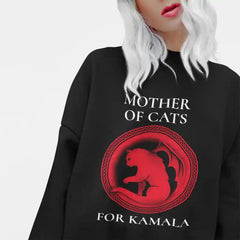 Mother of Cats For Kamala Long Sleeve Sweatshirt