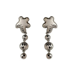 Crystal Long Airpods Earrings with Sleek Design Silver