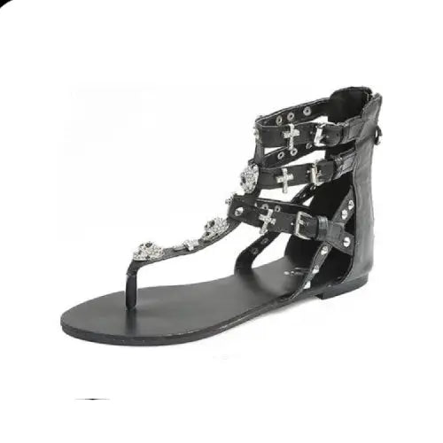 Crystal Roman PU Leather Sandals Euro Size