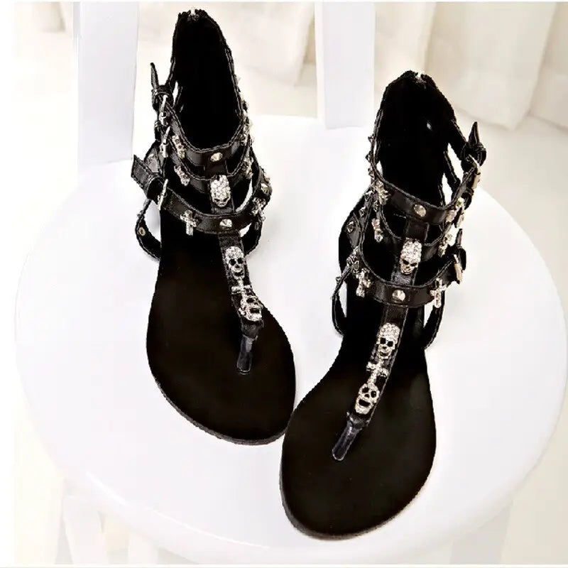 Crystal Roman PU Leather Sandals Euro Size