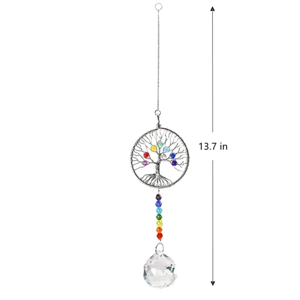 Crystal Windchime Ornament Star Moon Pendant