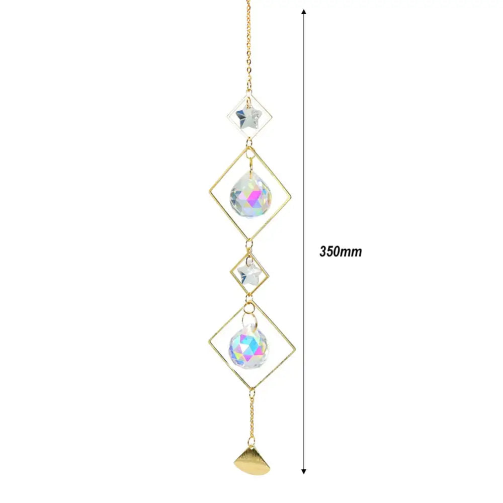 Crystal Windchime Ornament Star Moon Pendant