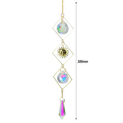 Crystal Windchime Ornament Star Moon Pendant