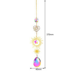 Crystal Windchime Ornament Star Moon Pendant