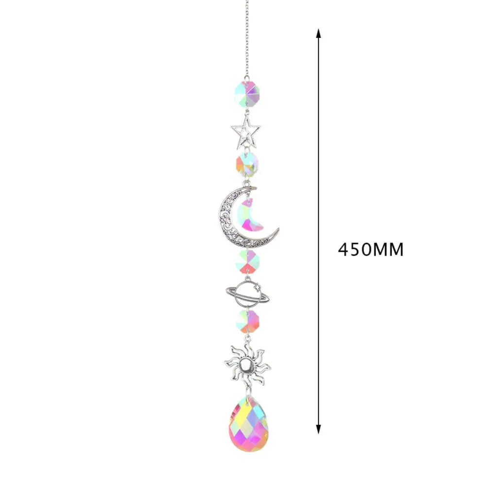 Crystal Windchime Ornament Star Moon Pendant