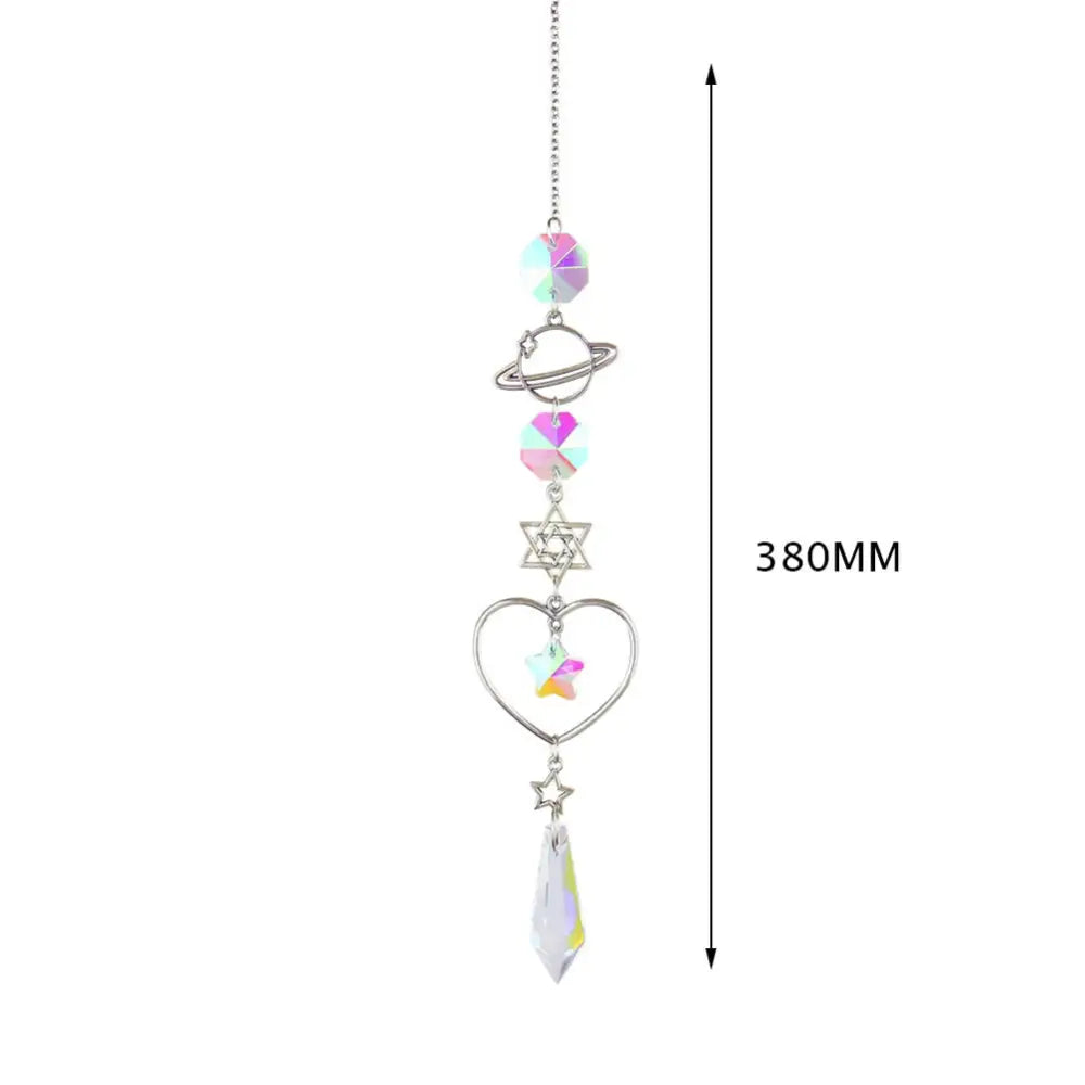 Crystal Windchime Ornament Star Moon Pendant - 20