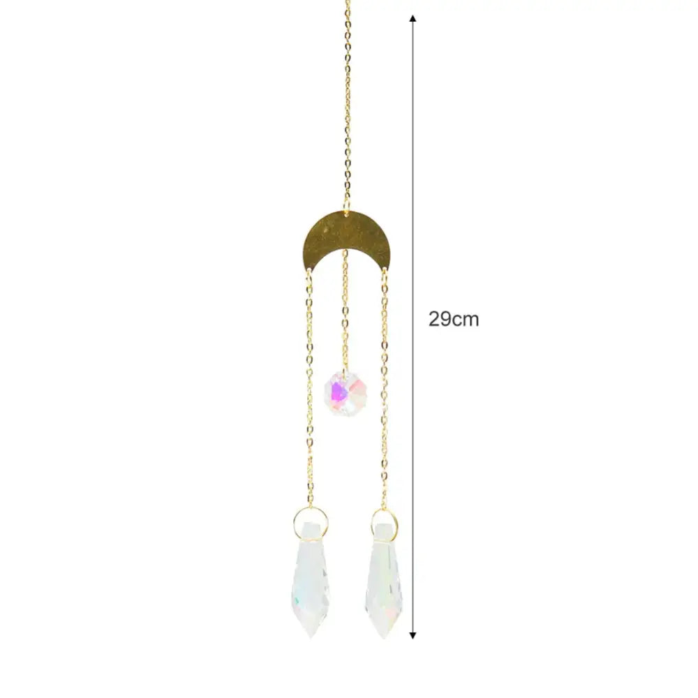 Crystal Windchime Ornament Star Moon Pendant - 22