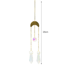 Crystal Windchime Ornament Star Moon Pendant