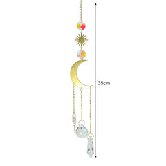 Crystal Windchime Ornament Star Moon Pendant