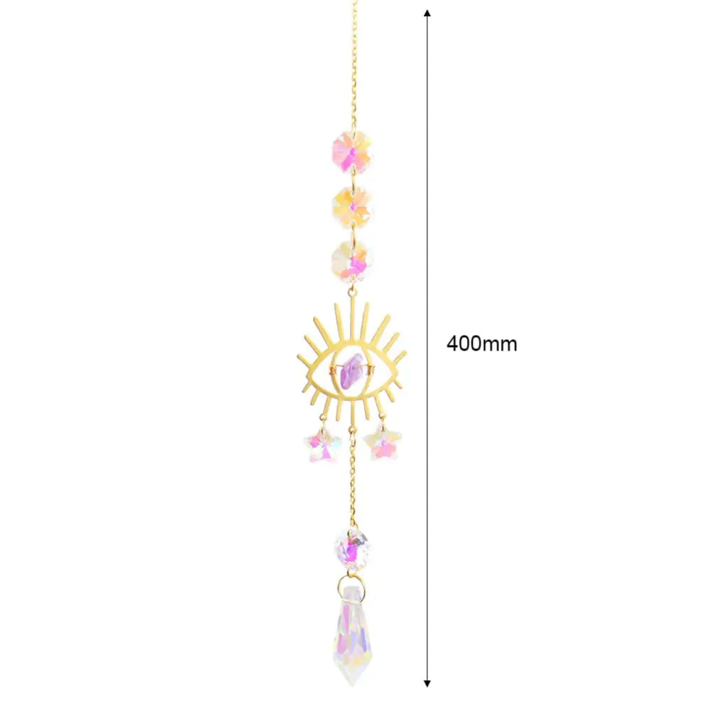 Crystal Windchime Ornament Star Moon Pendant