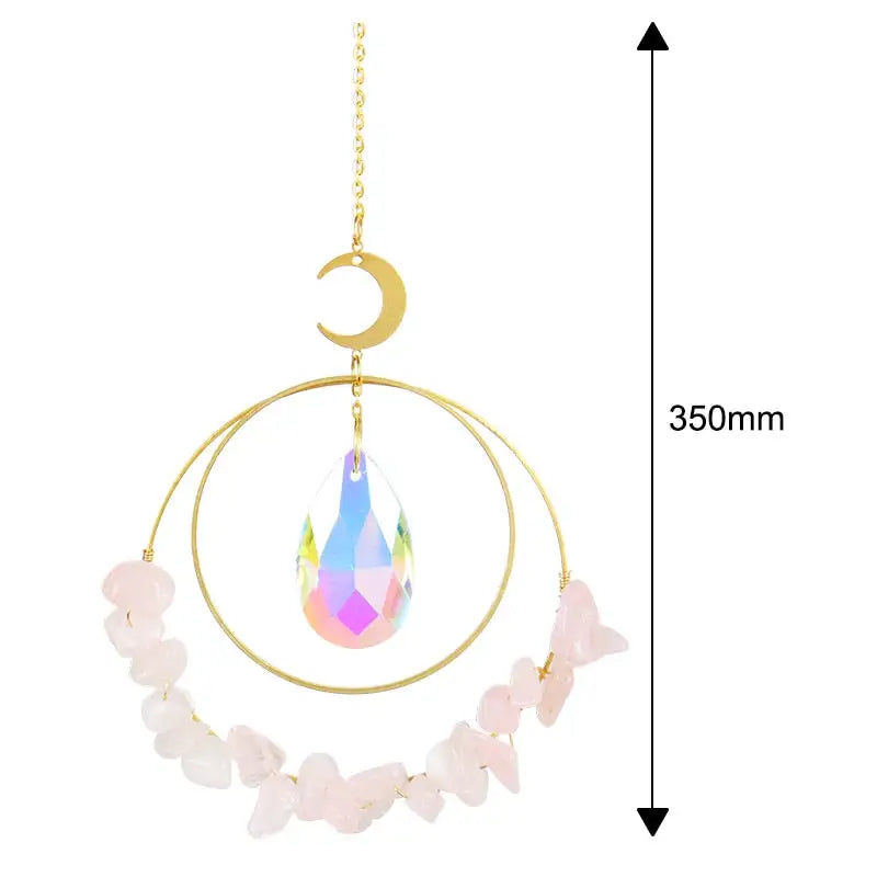 Crystal Windchime Ornament Star Moon Pendant - 30