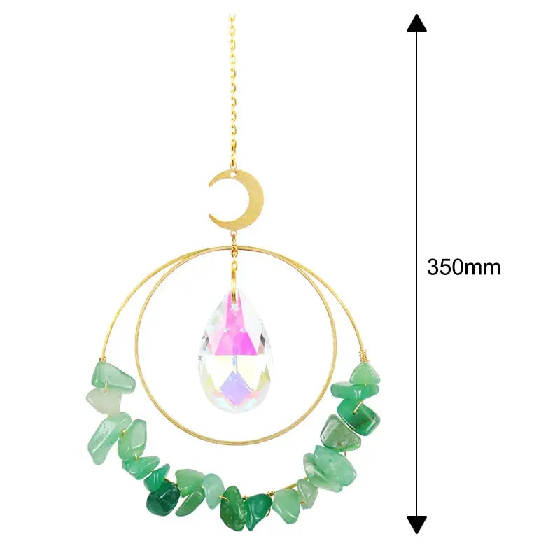 Crystal Windchime Ornament Star Moon Pendant - 31