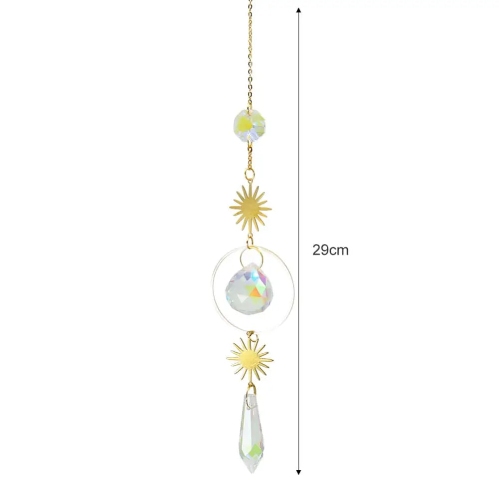 Crystal Windchime Ornament Star Moon Pendant