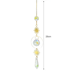 Crystal Windchime Ornament Star Moon Pendant