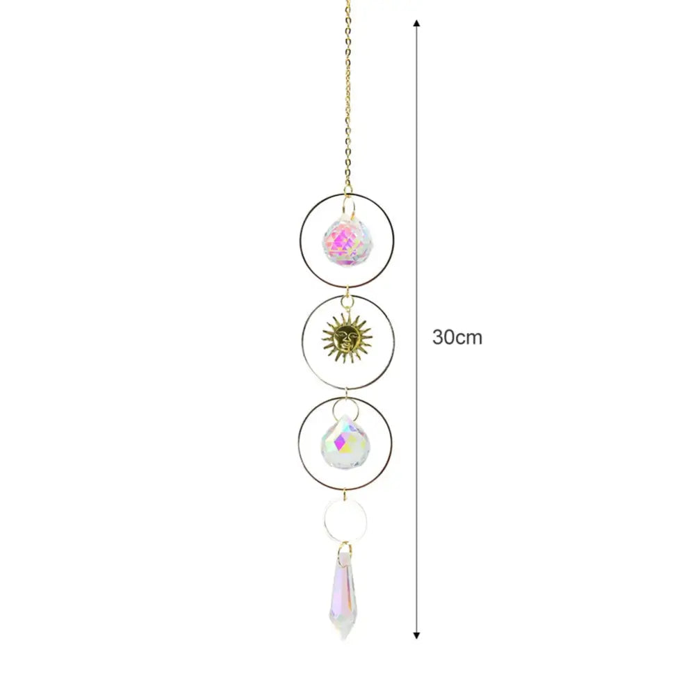 Crystal Windchime Ornament Star Moon Pendant