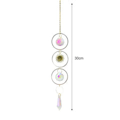 Crystal Windchime Ornament Star Moon Pendant