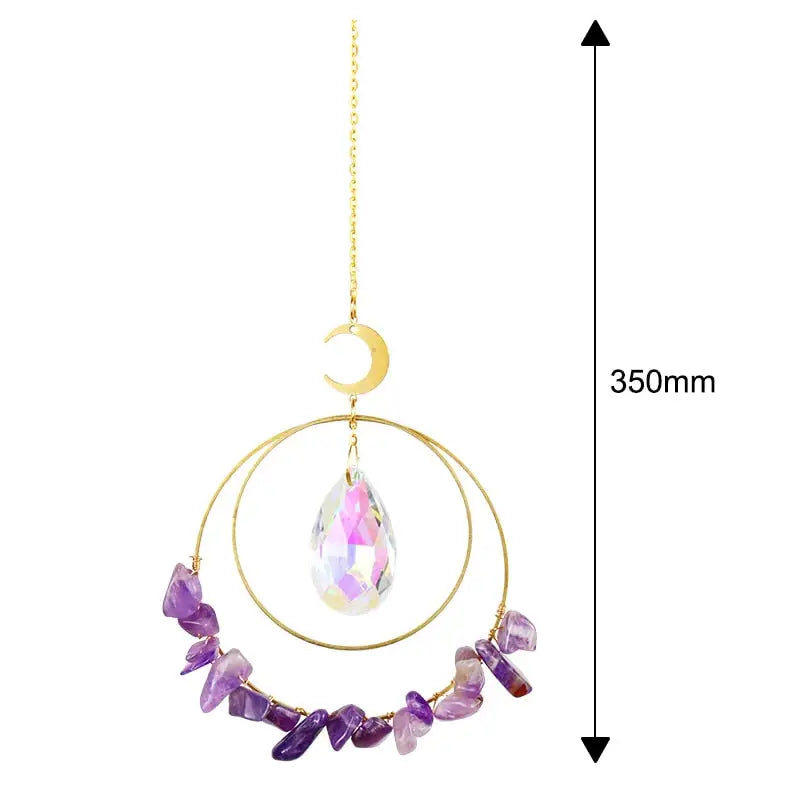 Crystal Windchime Ornament Star Moon Pendant