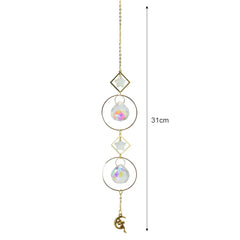 Crystal Windchime Ornament Star Moon Pendant