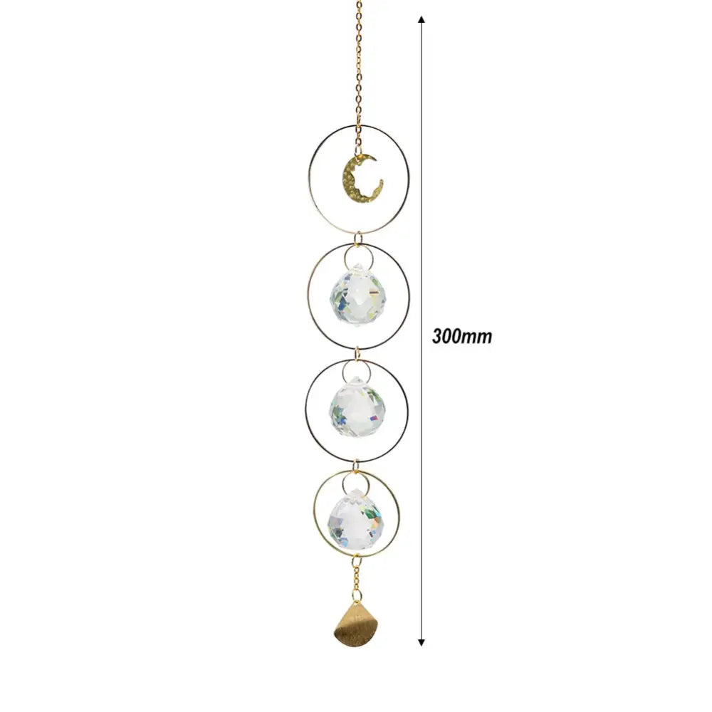 Crystal Windchime Ornament Star Moon Pendant