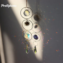 Crystal Windchime Ornament Star Moon Pendant