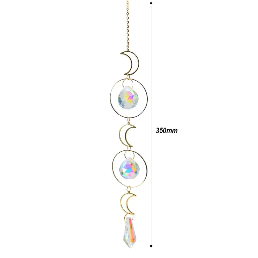 Crystal Windchime Ornament Star Moon Pendant - 9