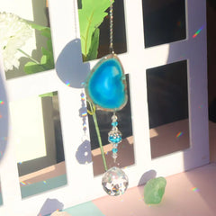 Crystal Windchime Ornament Star Moon Pendant