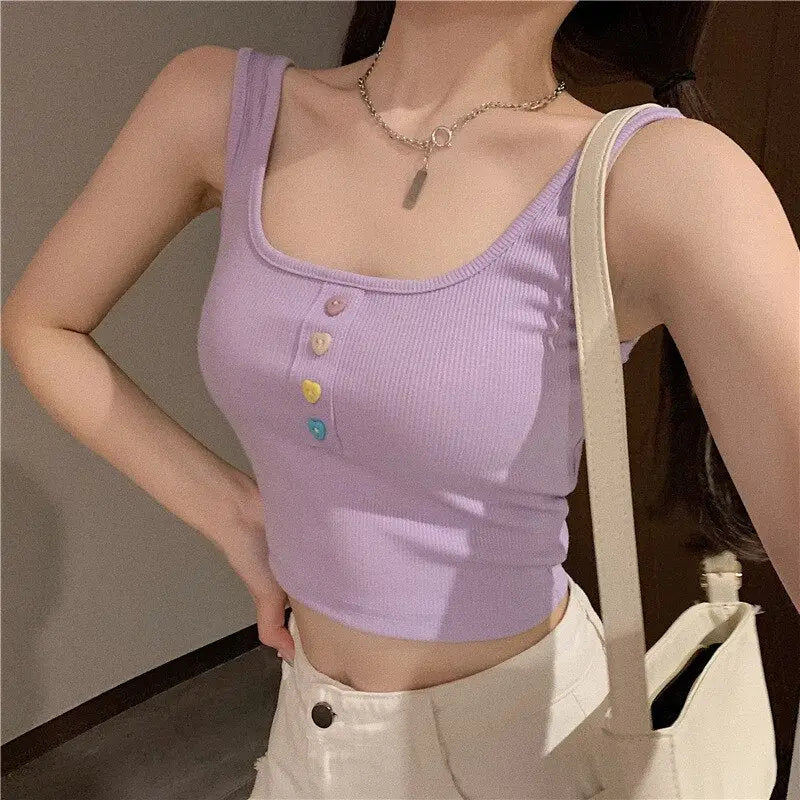 Cute Aesthetic Pastel Color Sexy Tank Tops