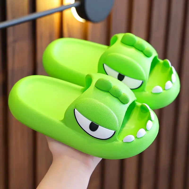 Cute Cartoon Monster Slippers - Bright-Green / 170(insole