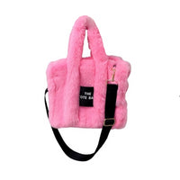 Thumbnail for Cute Furry Faux Fur Tote and Shoulder Bag