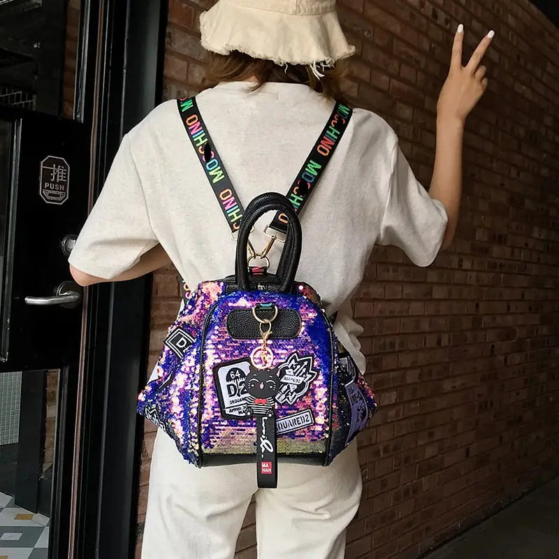 Cute Multifunction Sequins Backpack