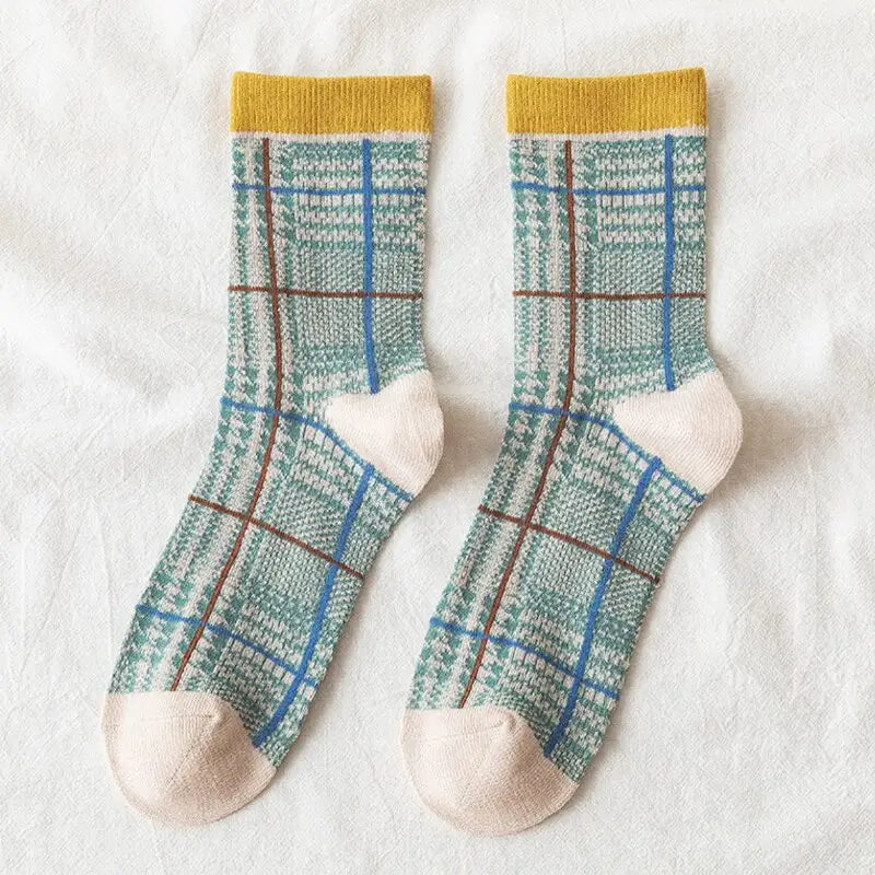 Cute Pastel Sweet Socks - Big Grid / One Size