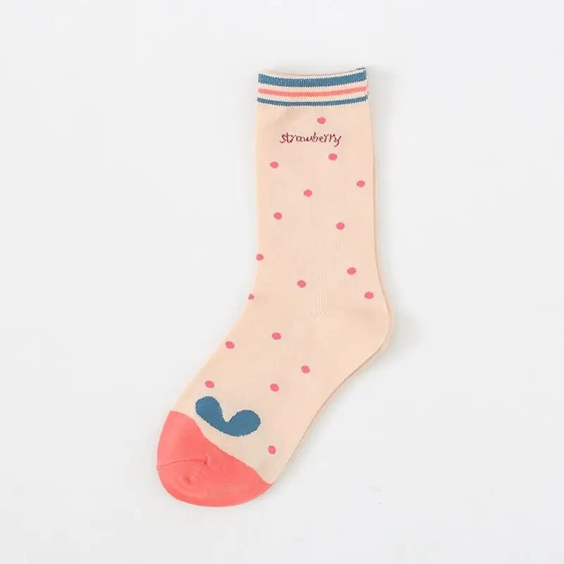 Cute Pink Strawberry Socks