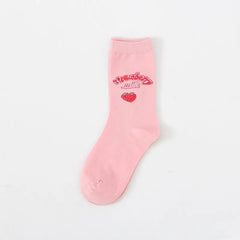 Cute Pink Strawberry Socks