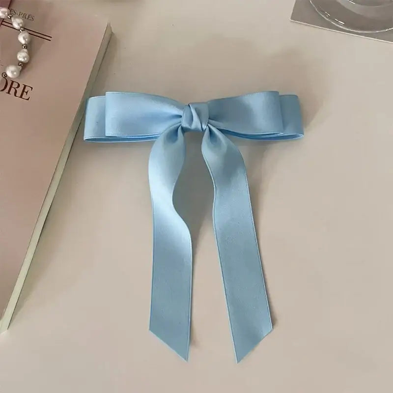 Cute Ribbon Hair Clips - Blue