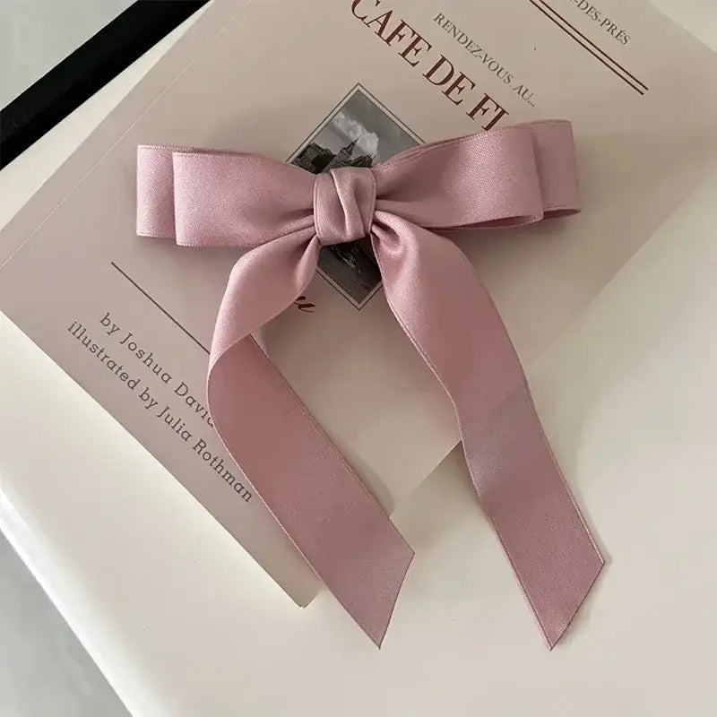 Cute Ribbon Hair Clips - Pink