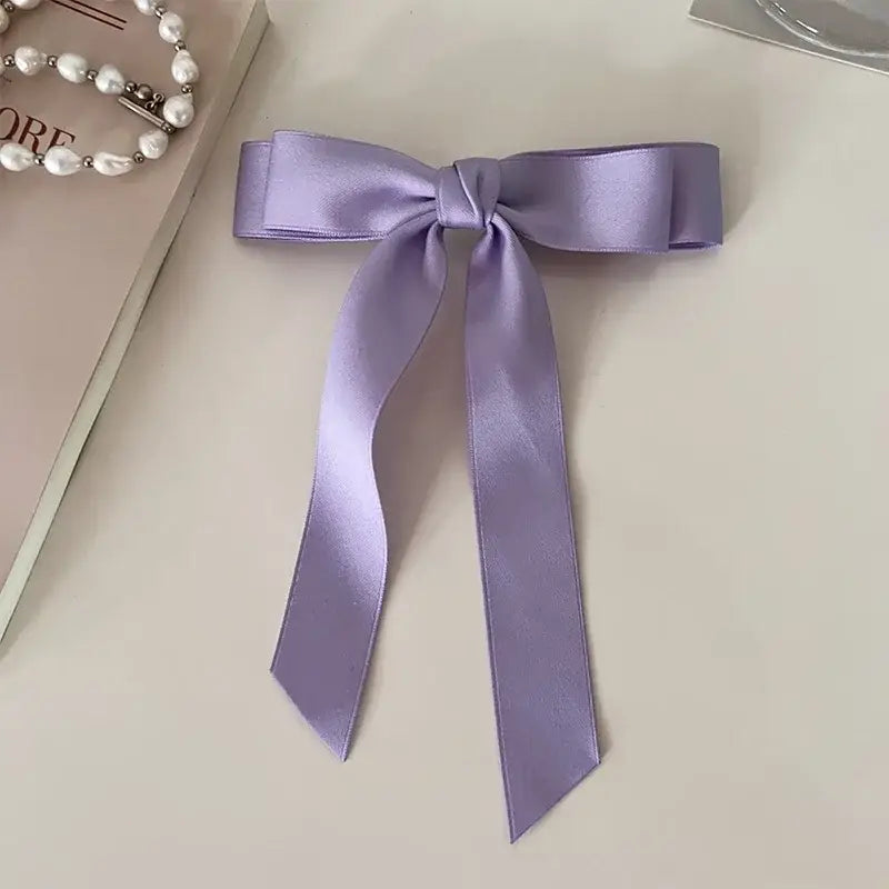 Cute Ribbon Hair Clips - Purple