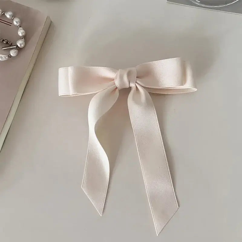 Cute Ribbon Hair Clips - White