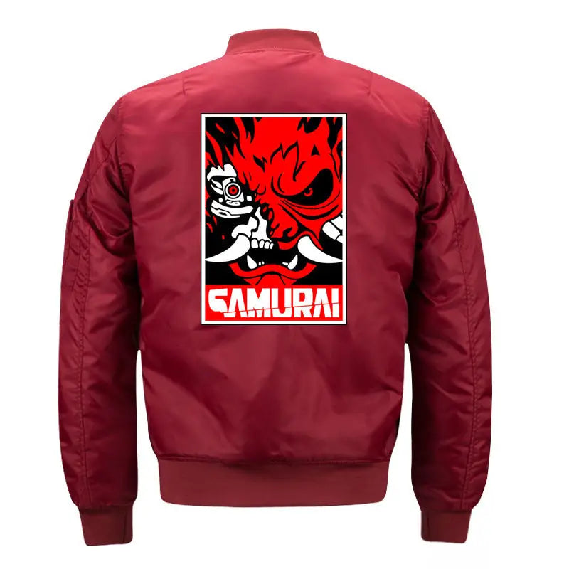 Cyberpunk 2077 Samurai Bomber Jacket - Logo / Red / M