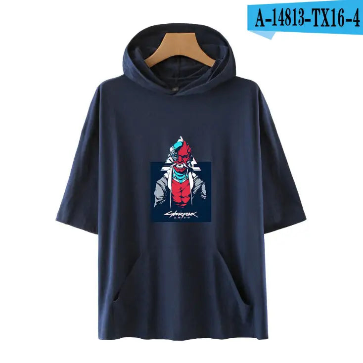 Cyberpunk 2077 Short-sleeved T-shirt - C Tibetan Blue / M