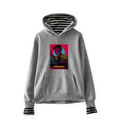 Cyberpunk 2077 striped sleeve Hoodie