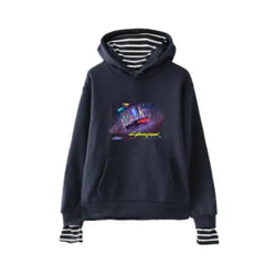 Cyberpunk 2077 striped sleeve Hoodie