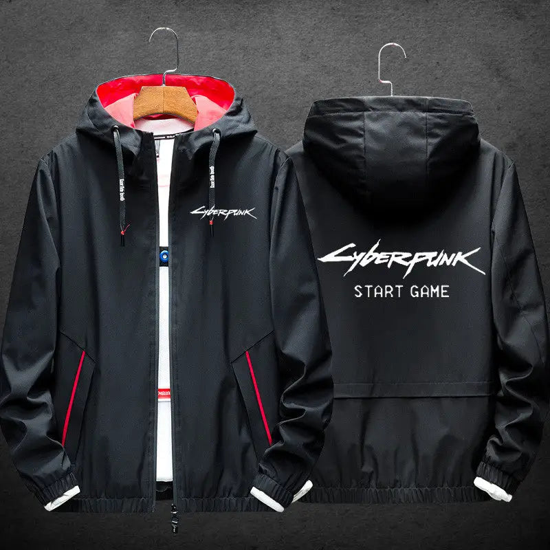 Cyberpunk Casual Jacket with Start Game Option Design
